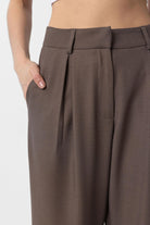 Antioch-Kahve Pilili Soft Bilek Boyu Kadın Pantolon-Kumaş Pantolon-3-Milagron.com