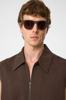 Antioch-Kahve Polo Yaka Dokulu Erkek Yelek-Yelek-5-Milagron.com