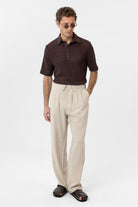 Antioch-Kahve Polo Yaka Örgü Erkek T Shirt-T-Shirts-2-Milagron.com