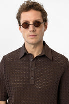 Antioch-Kahve Polo Yaka Örgü Erkek T Shirt-T-Shirts-4-Milagron.com