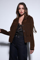 Antioch-Antioch Kahve Püskül Detaylı Süet Kadın Ceket-Ceket-4-Milagron.com