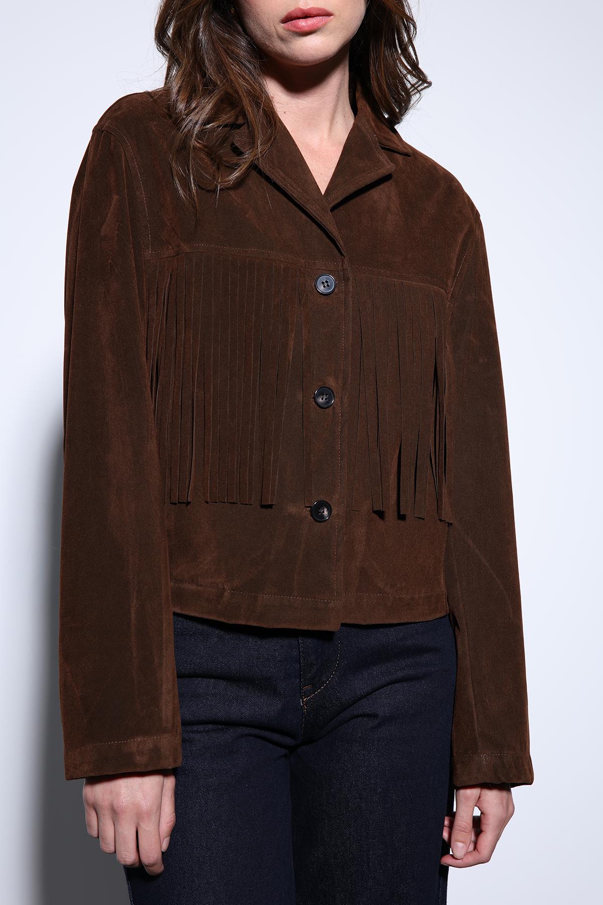 Antioch-Antioch Kahve Püskül Detaylı Süet Kadın Ceket-Ceket-5-Milagron.com