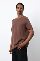 Antioch-Kahve Regular Fit Basic Erkek T Shirt-T-Shirt-4-Milagron.com