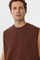 Antioch-Kahve Regular Fit Dokulu Erkek Kolsuz T Shirt-T-Shirts-3-Milagron.com