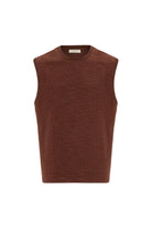 Antioch-Kahve Regular Fit Dokulu Erkek Kolsuz T Shirt-T-Shirts-5-Milagron.com