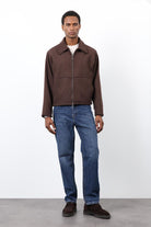 Antioch-Kahve Regular Fit Dokulu Erkek Mont-Mont-4-Milagron.com