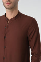 Antioch-Kahve Regular Fit Hakim Yaka Erkek Gömlek-Gömlek-4-Milagron.com
