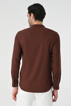 Antioch-Kahve Regular Fit Hakim Yaka Erkek Gömlek-Gömlek-6-Milagron.com