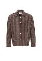 Antioch-Kahve Relax Fit Çizgili Erkek Gömlek-Gömlek-5-Milagron.com