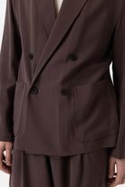 Antioch-Kahve Relax Fit Diagonel İnce Erkek Blazer Ceket-Blazer Ceket-5-Milagron.com