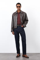 Antioch-Kahve Relax Fit Erkek Deri Mont-Mont-1-Milagron.com