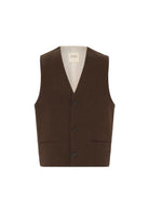 Antioch-Kahve Relax Fit Keten Karışımlı Erkek Yelek-Yelek-6-Milagron.com