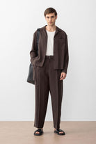 Antioch-Kahve Relax Fit Modal Kumaş Erkek Gömlek-Gömlek-1-Milagron.com