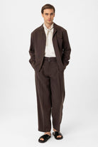 Antioch-Kahve Relax Fit Modal Kumaş Erkek Gömlek-Gömlek-5-Milagron.com