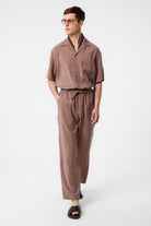 Antioch-Kahve Relaxed Erkek Jogger Pantolon-Kumaş Pantolon-2-Milagron.com