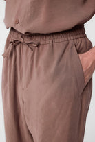 Antioch-Kahve Relaxed Erkek Jogger Pantolon-Kumaş Pantolon-3-Milagron.com