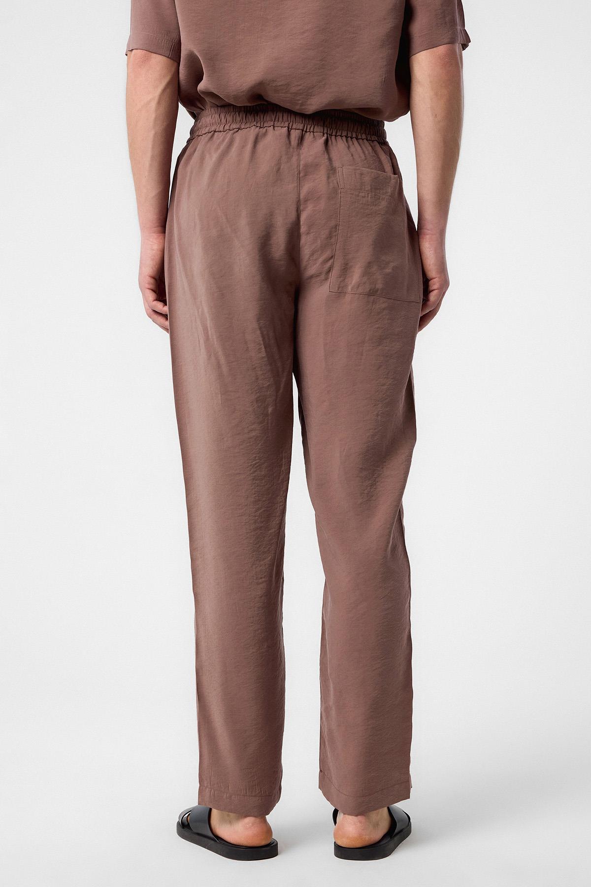 Antioch-Kahve Relaxed Erkek Jogger Pantolon-Kumaş Pantolon-4-Milagron.com