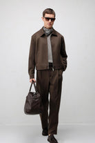 Antioch Kahve Relaxed Fit Fermuarlı Erkek Mont