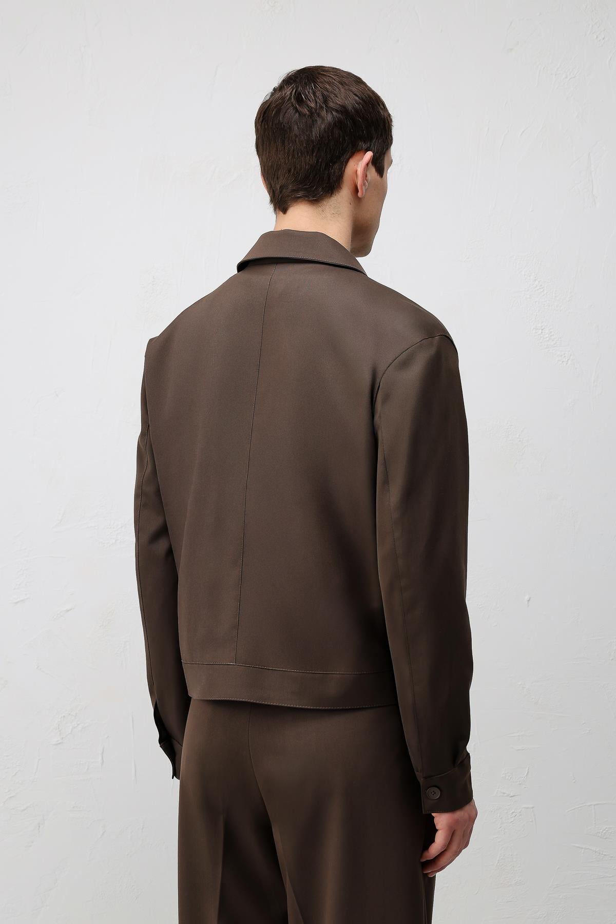 Antioch Kahve Relaxed Fit Fermuarlı Erkek Mont