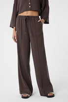 Antioch-Kahve Relaxed Kadın Pantolon-Kumaş Pantolon-1-Milagron.com