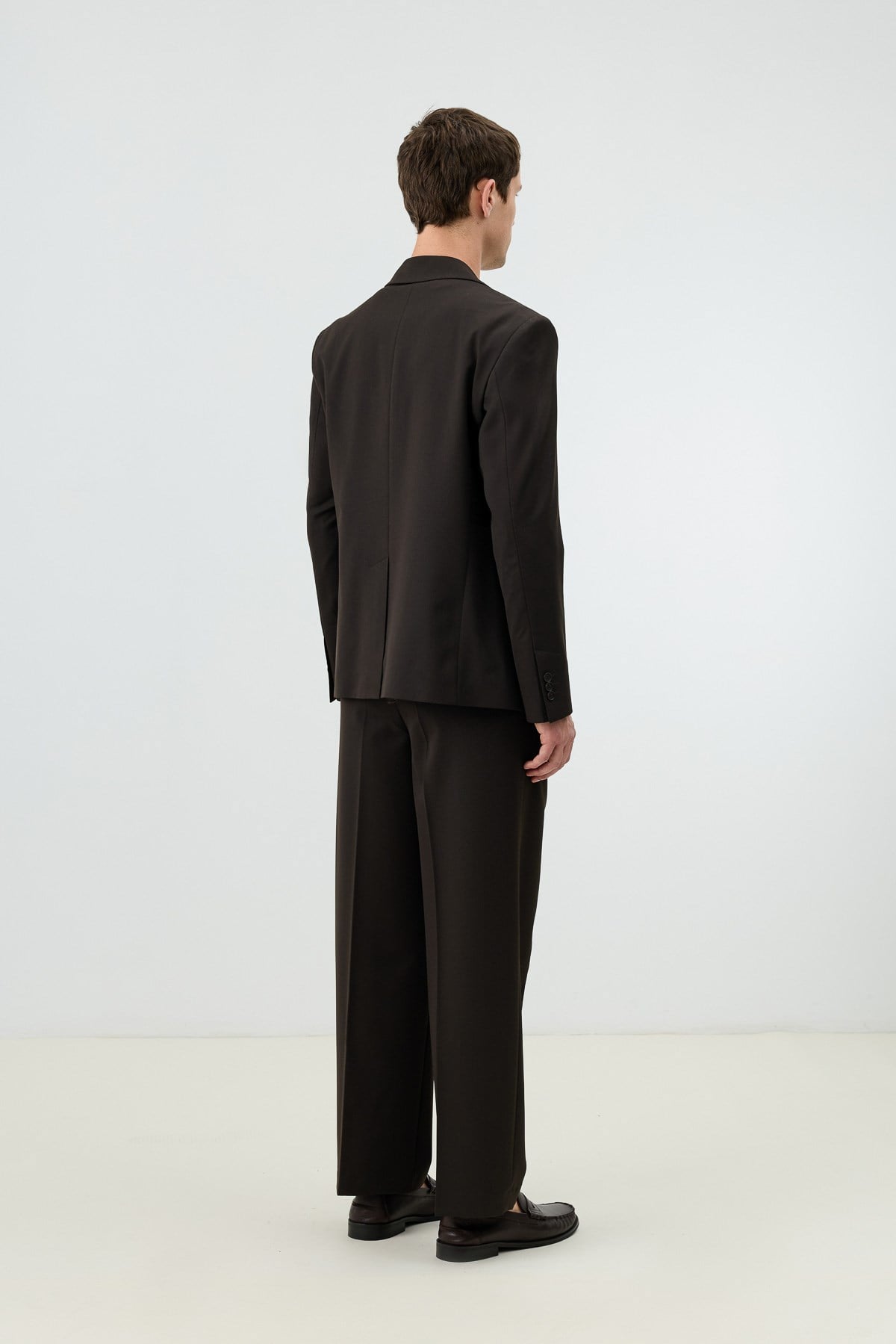 Antioch Kahve Relaxed Kruvaze Erkek Blazer Ceket