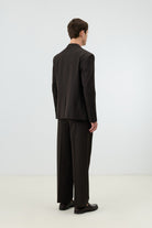 Antioch Kahve Relaxed Kruvaze Erkek Blazer Ceket