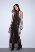 Antioch-Antioch Kahve Saten Halter Kadın Top-Top-5-Milagron.com