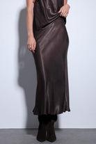 Antioch-Antioch Kahve Saten Midi Etek-Etek-2-Milagron.com