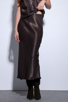 Antioch-Antioch Kahve Saten Midi Etek-Etek-4-Milagron.com