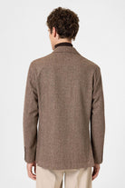 Antioch-Kahve Slim Fit Balıksırtı Desenli Erkek Blazer Ceket-Blazer Ceket-6-Milagron.com