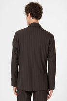 Antioch-Kahve Slim Fit Çizgili Erkek Blazer Ceket-Ceket-7-Milagron.com