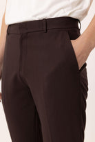 Antioch-Kahve Slim Fit Comfort Erkek Pantolon-Kumaş Pantolon-4-Milagron.com