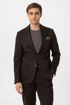 Antioch-Kahve Slim Fit Comfort Erkek Takım-Takım Elbise-3-Milagron.com