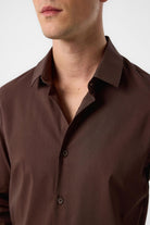 Antioch-Kahve Slim Fit Erkek Gömlek-Gömlek-3-Milagron.com