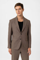 Antioch-Kahve Slim Fit Klasik Erkek Takım-Takım Elbise-3-Milagron.com