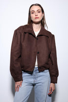 Antioch-Kahve Süet Görünümlü Bomber Kadın Ceket-Ceket-2-Milagron.com