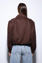 Antioch-Kahve Süet Görünümlü Bomber Kadın Ceket-Ceket-6-Milagron.com