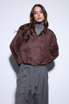 Antioch-Kahve Süet Görünümlü Bomber Kadın Mont-Mont-2-Milagron.com