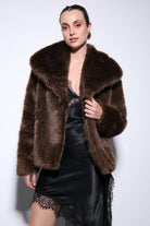 Antioch-Kahve Suni Kürk Kadın Ceket-Ceket-5-Milagron.com