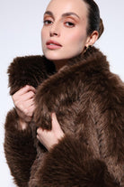 Antioch-Kahve Suni Kürk Kadın Ceket-Ceket-6-Milagron.com