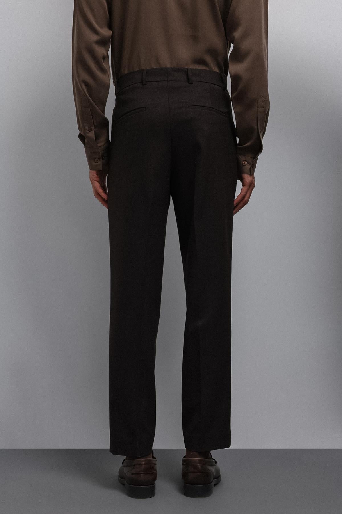 Antioch-Kahve Tapered Fit Erkek Pantolon-Kumaş Pantolon-5-Milagron.com