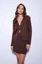 Antioch-Antioch Kahve Tek Düğme Triko Kadın Hırka-Hırka-1-Milagron.com