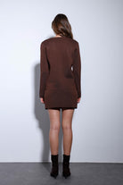 Antioch-Antioch Kahve Tek Düğme Triko Kadın Hırka-Hırka-6-Milagron.com