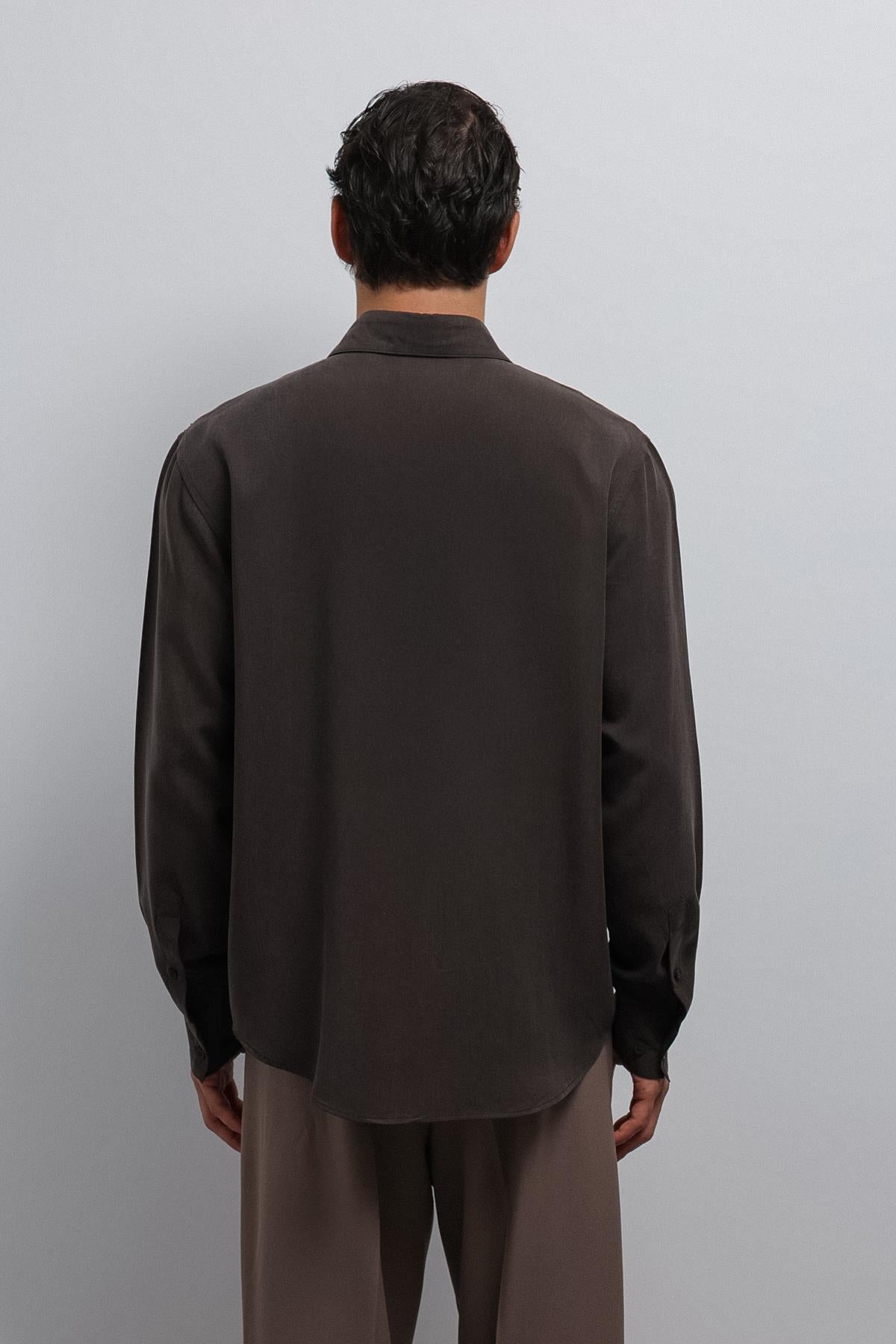 Antioch-Kahve Teknik Regular Fit Erkek Gömlek-Gömlek-5-Milagron.com