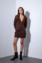 Antioch-Antioch Kahve Triko Kadın Mini Etek-Etek-3-Milagron.com