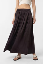 Antioch-Kahve Uzun Dökümlü Pilili Kadın Etek-Etek-1-Milagron.com