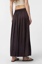 Antioch-Kahve Uzun Dökümlü Pilili Kadın Etek-Etek-4-Milagron.com