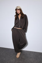 Antioch-Kahve Volümlü Ceket Ve Paça Lastikli Eşofman Takım-Takım-3-Milagron.com