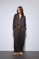 Antioch-Kahve Volümlü Ceket Ve Paça Lastikli Eşofman Takım-Takım-5-Milagron.com