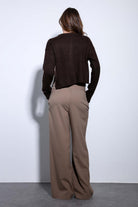 Antioch-Antioch Kahve Yırtmaçlı örgü Triko Kadın Kazak-Kazak-6-Milagron.com